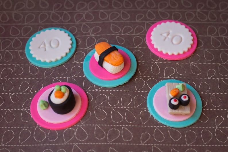 Sushi fondant et décorations de cupcakes Age pour cupcakes, gâteaux ou biscuits image 4