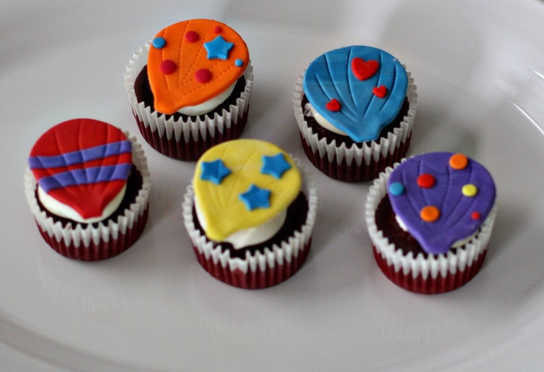 Hot Air Balloon Fondant Toppers for Decorating Cupcakes Etsy