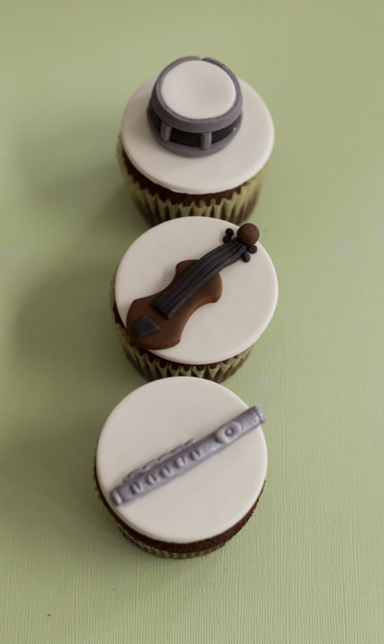 Fondant Musical Instrument Toppers For Birthday Cupcakes Etsy