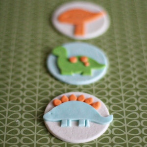 Fondant Dinosaur, Bone, Nest with Eggs, Footprint and Age Toppers for Cupcakes, Cookies or other Treats image 5