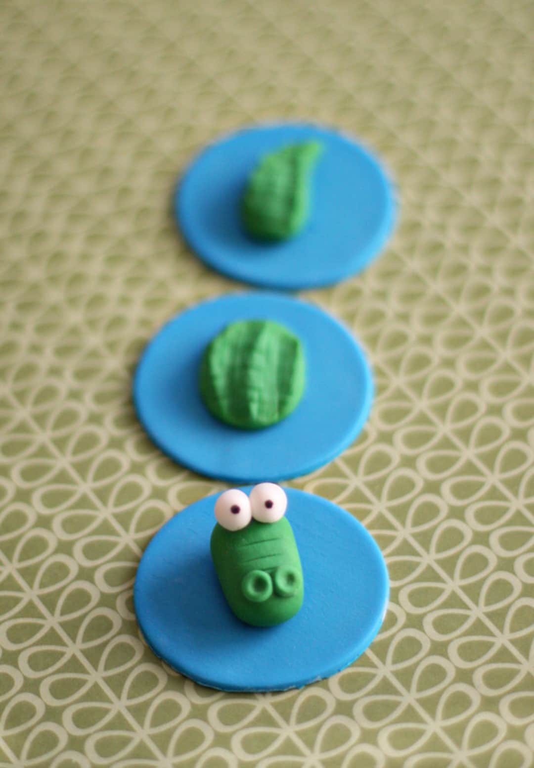 Fondant Crocodile Alligator Cupcake Toppers for Pirate Birthday Parties 