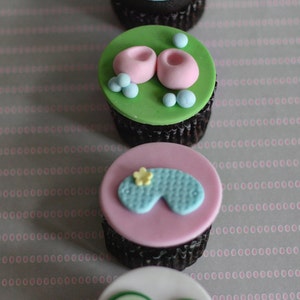 Fondant Spa Cupcake Toppers Perfect for a Spa Birthday Party Cupcakes, Cookies or Mini-Cakes image 3