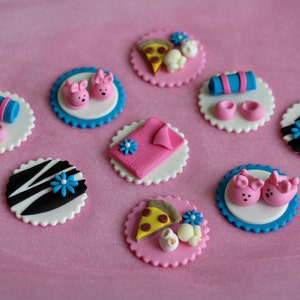 Fondant Sleepover Slumber Party Toppers for Cupcakes, Cookies or other Treats image 4