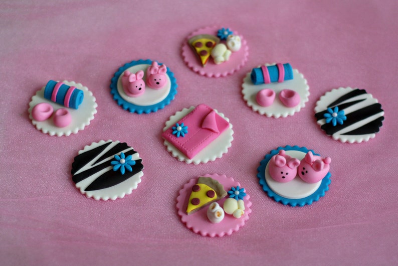 Fondant Sleepover Slumber Party Toppers for Cupcakes, Cookies or other Treats image 4