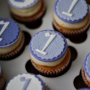 Monogram Fondant Toppers Personalized with Initial or Age for Cupcakes, Cookies or Other Treats image 2