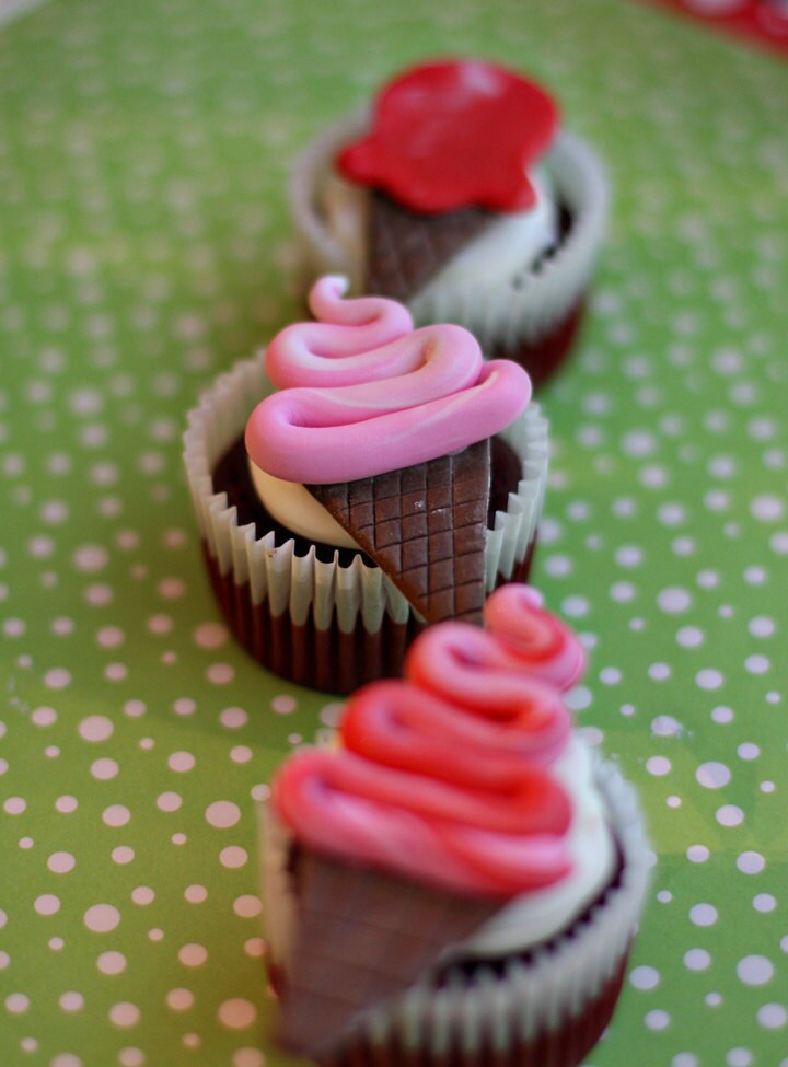 Fondant Ice Cream Toppers for Decorating Cupcakes Cookies or Etsy