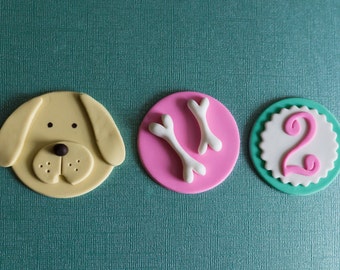 Puppy Dog, Bone, and Age Fondant Cupcake Toppers for Your Puppy Dog Party