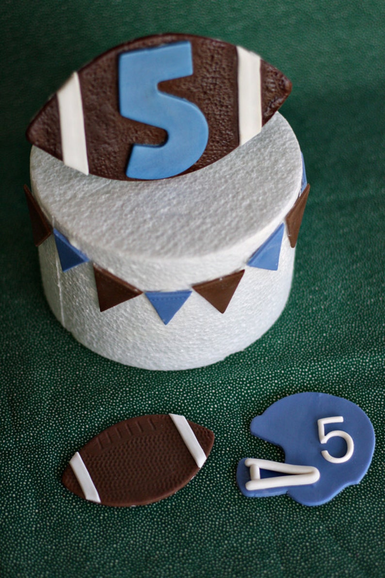 Fondant Football Helmet and Pennant Cake Decorations and Etsy
