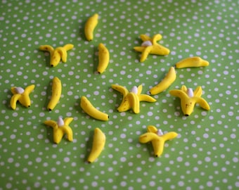Fondant Bananas, Peeled and Unpeeled, for Decorating Cupcakes, Cake or Mini-Cakes the Perfect Addition for Your Monkey Party
