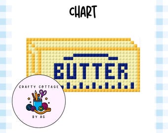 Butter Needlepoint Chart | 13 Mesh | Digital PDF Pattern