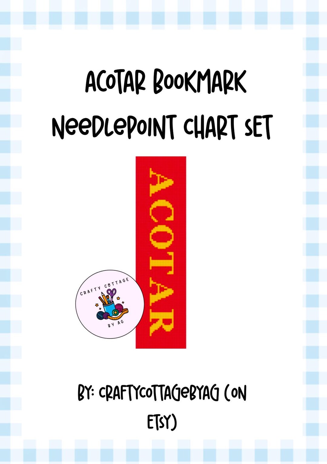 ACOTAR Bookmark Set - Needlepoint Chart | 18 Mesh | Digital PDF Pattern ...