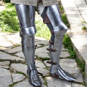 Medieval Steel Warrior Gothic Leg Armor Full Set Knight Greaves Armor x-mas gift