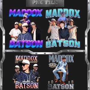 May include: A digital graphic featuring the text "MADDOX BATSON" in vibrant, stylized fonts. The image incorporates multiple photos of a group of young men, with additional text elements including "LIVE WORLDWIDE" and the year "2026".