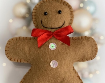 Christmas Gingerbread Garland PDF Pattern | Felt Pattern for Hand Sewing | DIY Christmas Ornament (Digital Download)