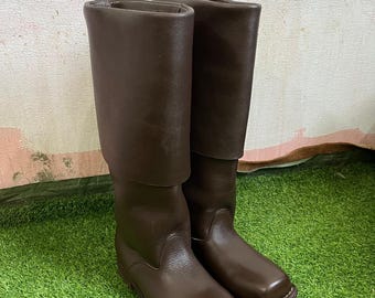Handmade Leather Pirate Cuff Boots – Buccaneer, Musketeer, Renaissance Fair Footwear