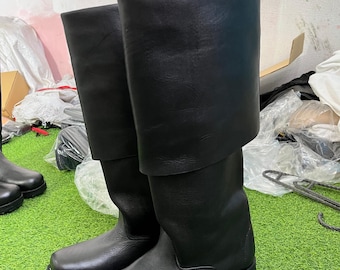 Handmade Leather Pirate Boots: Buccaneer, Renaissance Fair, Cosplay Footwear