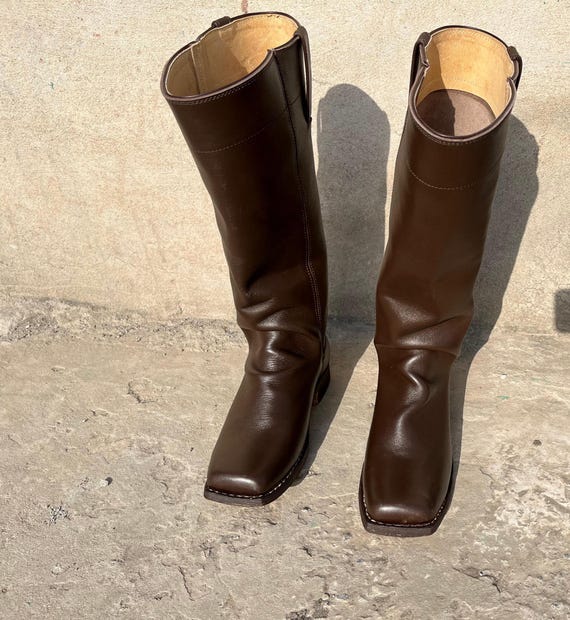 Handmade Leather Stove Pipe Boots - 1860s Civil War Reenactment