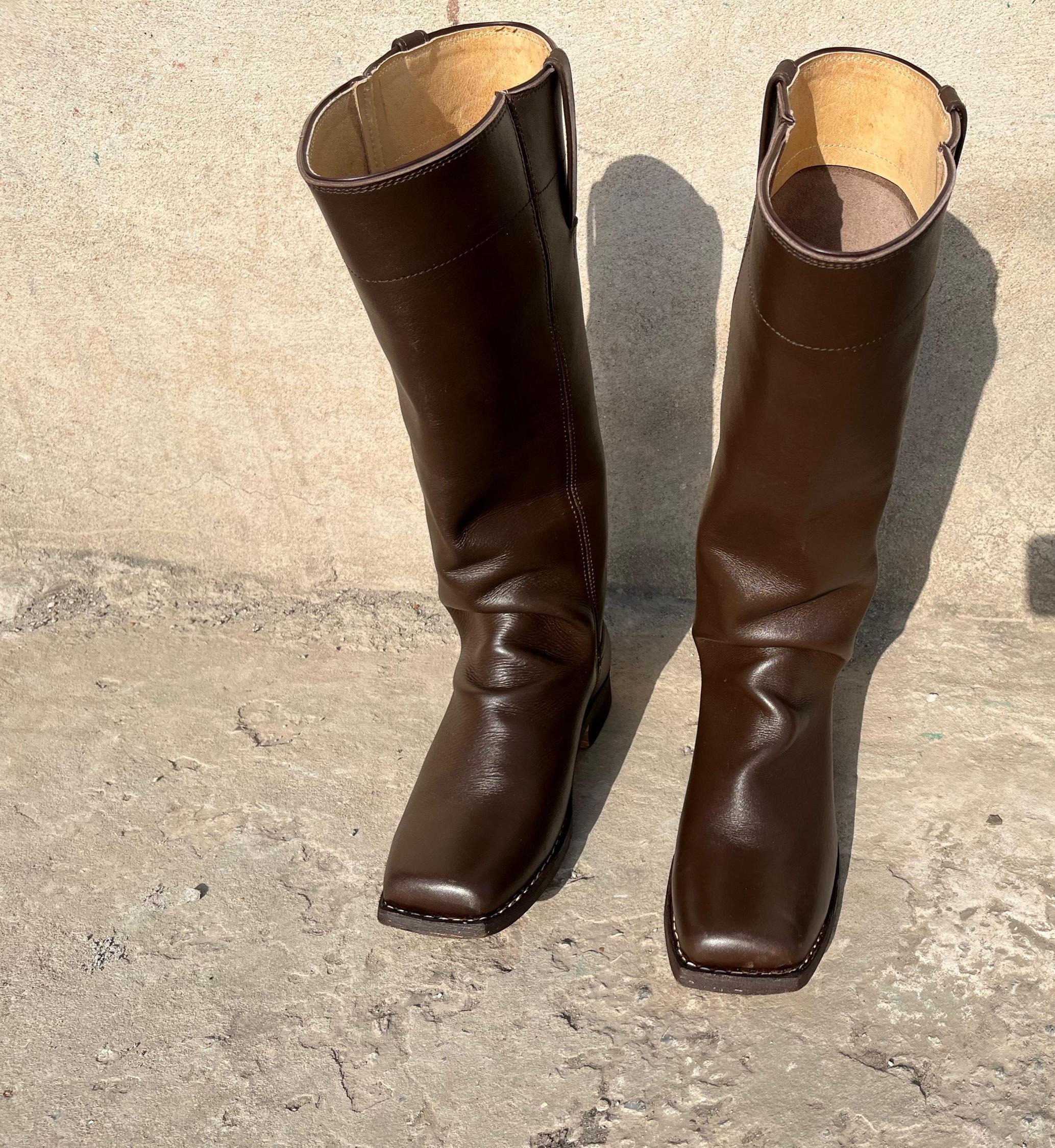 Handmade Leather Stove Pipe Boots - 1860s Civil War Reenactment