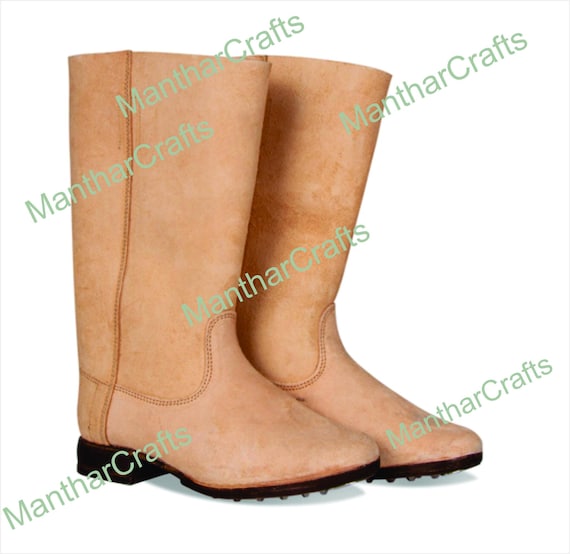 Handmade German M1866 Jackboots: Rough-out Leather, Hobnailed