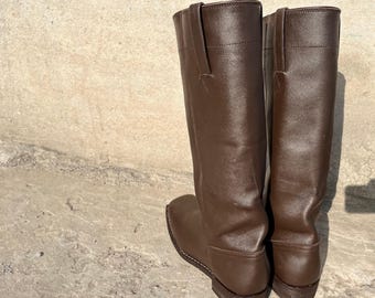 Handmade Leather Stove Pipe Boots - 1860s Civil War Reenactment