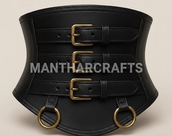 Handmade Leather Bodice Belt – Steampunk Gothic Waist Cincher