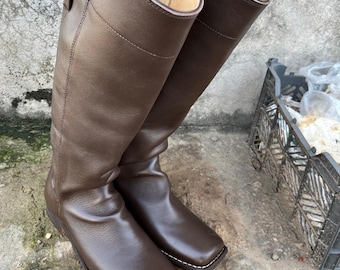 Handmade Leather Civil War Stovepipe Boots – 1860s Reenactment