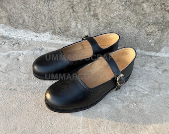 Handmade Leather Mary Jane Shoes – Early 1900s Vintage Style