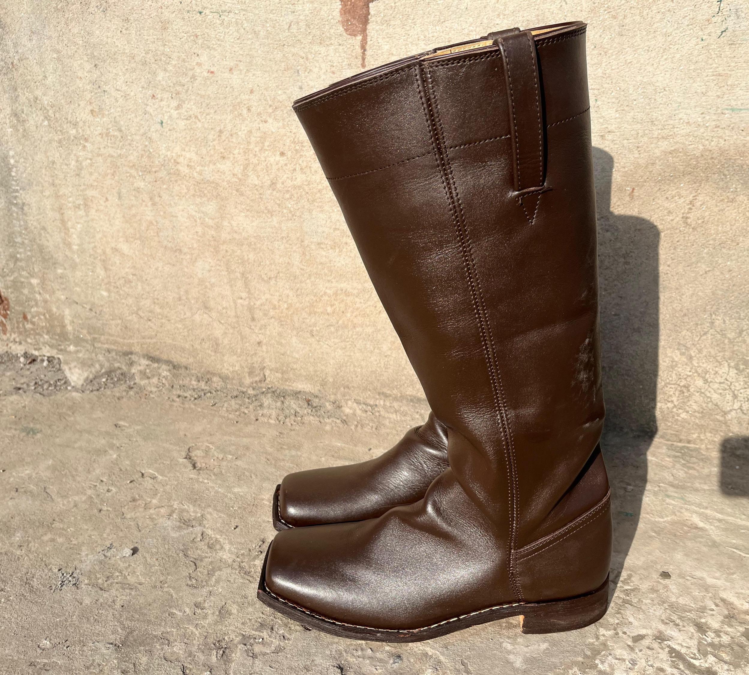 Handmade Leather Stove Pipe Boots - 1860s Civil War Reenactment