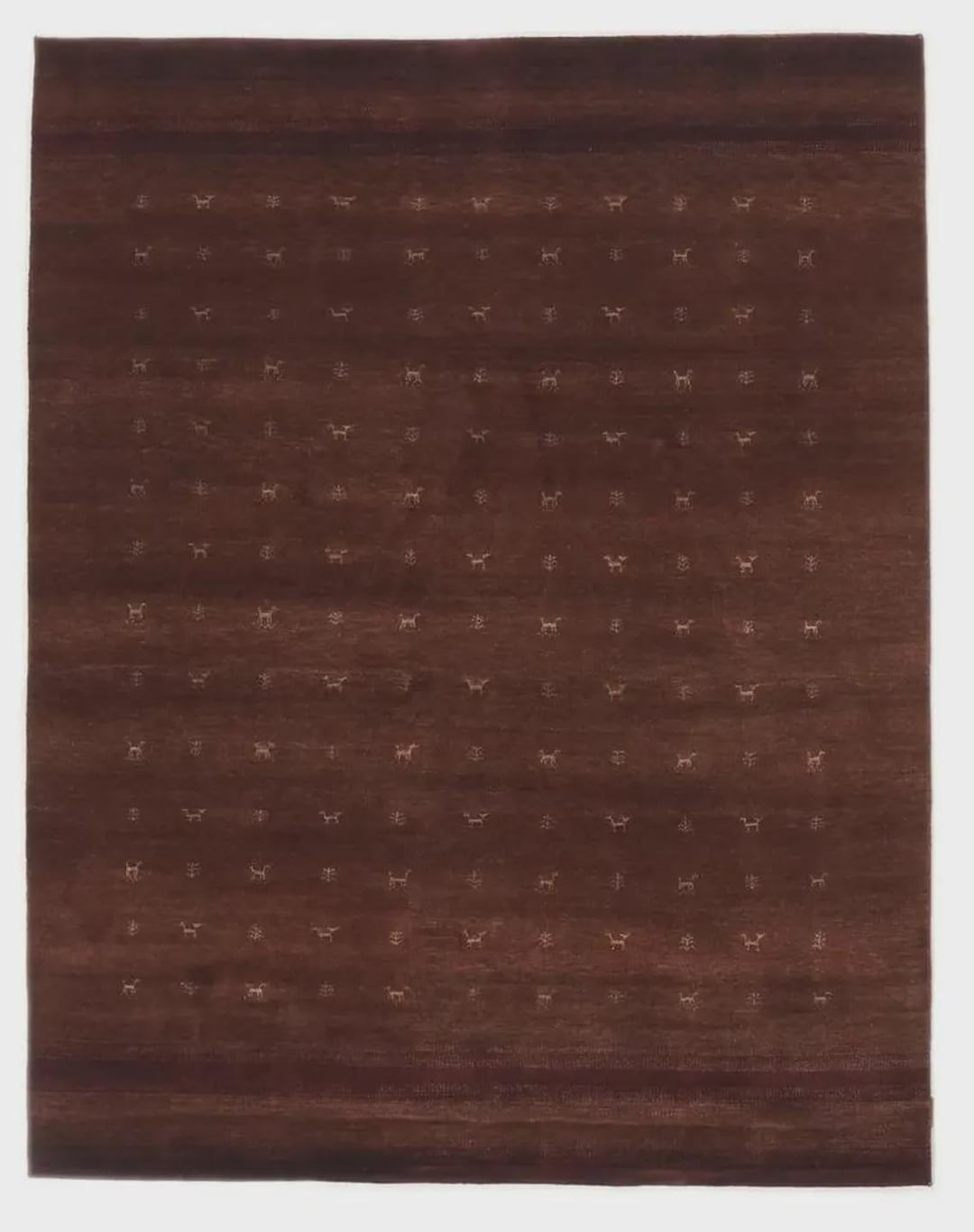 Handwoven Wool Gabbeh Rug: Dark Brown Bohemian Rug - Etsy