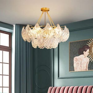 Nordic Large Branch Brass Gold Dinning Living Room Flower Drop Ceiling Pendant Light Modern Led K9 Crystal Chandelier
