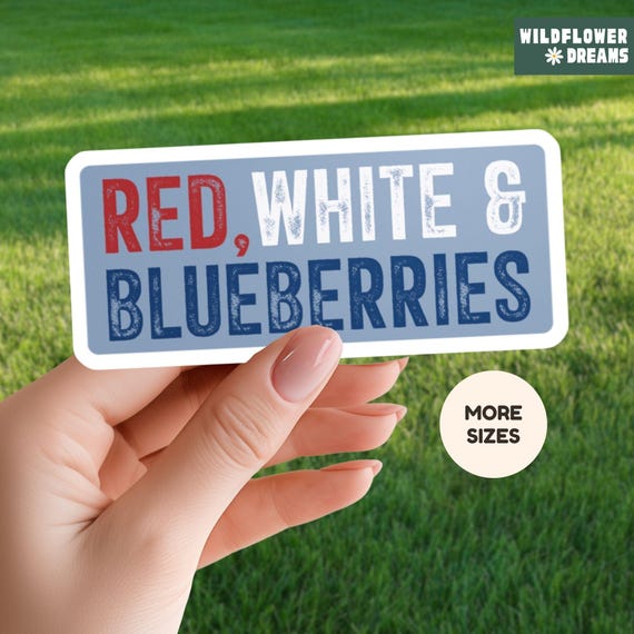 Charlie Kirk Red White And Blueberries Sticker: Waterproof Vinyl Freedom Sticker, Patriotic Water Bottle Sticker, Car Decal, Laptop Sticker