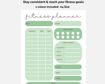 Fitness Planner Printable | Workout Tracker PDF