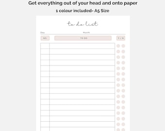 To Do Liste Printable I Minimale Aufgaben Checkliste PDF