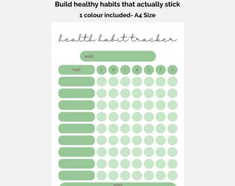 Habit Tracker Printable A4 I Daily Habit Tracking Template PDF