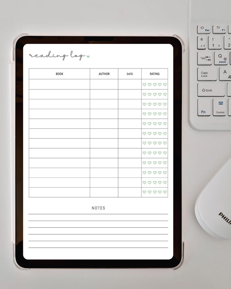 Reading Log | Book Tracker & Reading List | A4 Printable Editable PDF ...