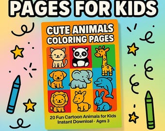 Schattige dieren kleurplaten voor kinderen | 20 afdrukbare ontwerpen (pdf-download)