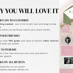 (Elegant Pink & Green Wedding Website Template, minimal Save The Date Wedding website with Trackable RSVP form, dusty rose sage green website blush and olive green wedding website , Canva Editable (Digital Download) Editable Wedding Website Template with Custom RSVP Form, Details Page and Our Love Story | Paperless Digital Wedding Invitation Design | Brown Theme | DIY Canva Website Template | DIY RSVP Google Form | Free Domain | Instant Download)