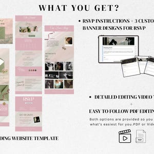 (Elegant Pink & Green Wedding Website Template, minimal Save The Date Wedding website with Trackable RSVP form, dusty rose sage green website blush and olive green wedding website , Canva Editable (Digital Download) Editable Wedding Website Template with Custom RSVP Form, Details Page and Our Love Story | Paperless Digital Wedding Invitation Design | Brown Theme | DIY Canva Website Template | DIY RSVP Google Form | Free Domain | Instant Download)