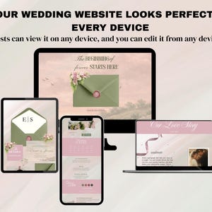 (Elegant Pink & Green Wedding Website Template, minimal Save The Date Wedding website with Trackable RSVP form, dusty rose sage green website blush and olive green wedding website , Canva Editable (Digital Download) Editable Wedding Website Template with Custom RSVP Form, Details Page and Our Love Story | Paperless Digital Wedding Invitation Design | Brown Theme | DIY Canva Website Template | DIY RSVP Google Form | Free Domain | Instant Download)
