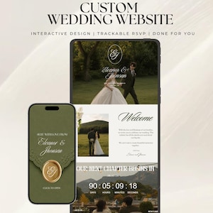 Custom Wedding Website With Rsvp Form, Personalized Wedding Invitation Website Template, Done for you wedding website Made to order