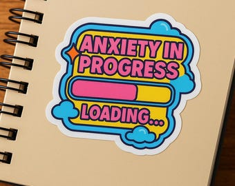 Lustiger Angst Laden Sticker: Holographischer Vinyl-Aufkleber, Psychische Gesundheit