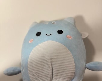 Squishmallows Animal de peluche azul y blanco