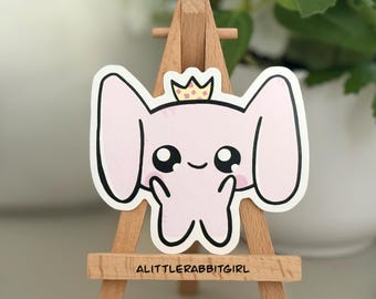 Bunny Queen Vinyl Sticker with Dual Texture - Water Resistant | Cute Laptop Sticker