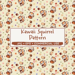 Autumn Squirrel Pattern - Acorn Pumpkin Repeat