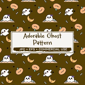 Adorable Ghost Pattern - Cozy Halloween Autumn Design