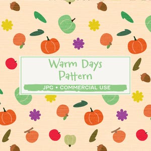 Autumn Harvest Seamless Pattern - Apple Pumpkin Design