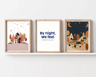 Healing Wall Art Set of 3 – Calm Bedroom Printable, Emotional Poster (Digital Download)