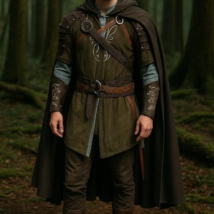 Costume da elfo medievale fantasy per cosplay di Halloween