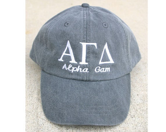 Alpha Gamma Delta with script (Alpha Gam) baseball cap