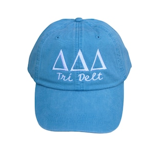 Delta Delta Delta with script baseball cap (Tri Delt)